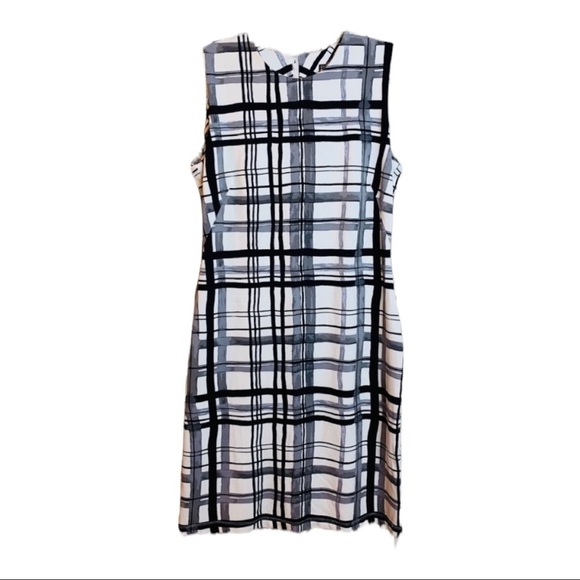 J. McLaughlin Dress NWT Sleeveless Bainbridge Cloth White Black Gray Size Medium - Picture 11 of 11